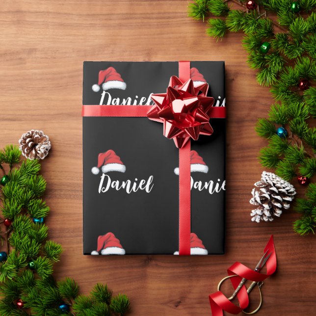 Papel De Regalo Navidades familiares coincidentes Nombre personali (Regalo de vacaciones)