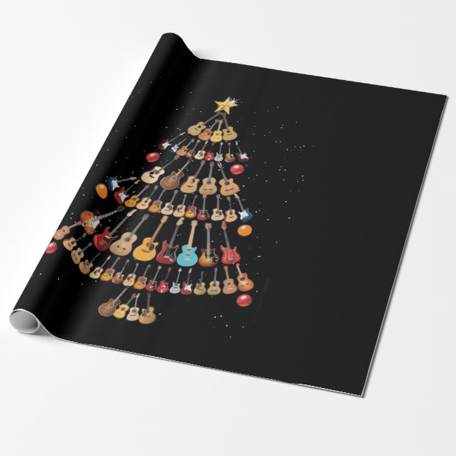 Papel De Regalo Navidades felices|Árbol de navidad de Ukulele Inst (Desenrollado)