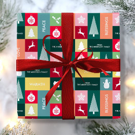 Papel De Regalo Navidades Felices Fiestas Nombre moderno