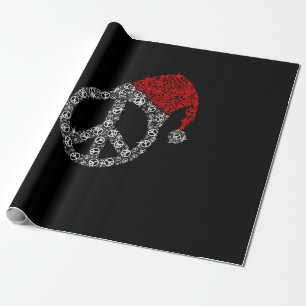 Papel De Regalo Navidades felices Símbolo de Hippies Gorra Santa