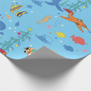 Papel De Regalo Navidades felices tiburones