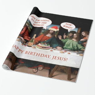 Papel De Regalo Navidades Feliz cumpleaños Jesús Comics Style Fu