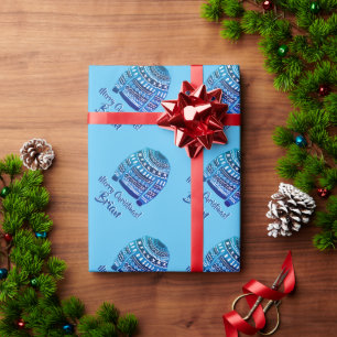 Papel De Regalo Navidades feos azules patrón de personalizado Holi