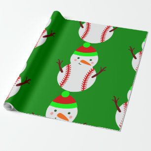 Papel De Regalo navidades feos de snowman de béisbol