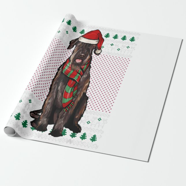 Papel De Regalo Navidades feos del gigante de la Navidad Schnauzer (Desenrollado)