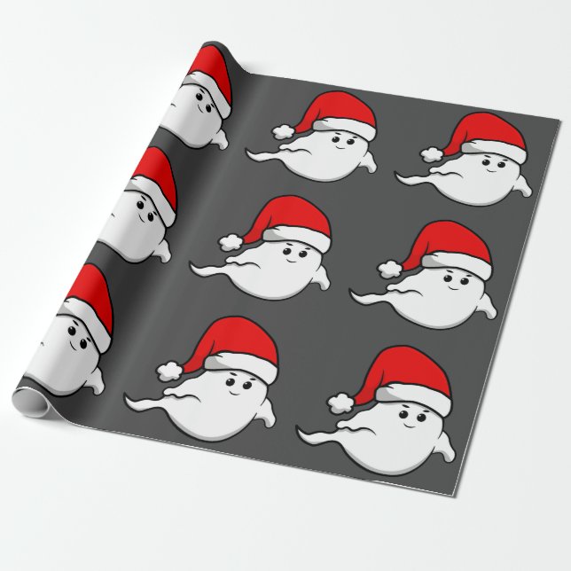 Papel De Regalo navidades feos, fantasma santa claus, espeluznante (Desenrollado)