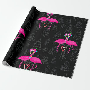 Papel De Regalo navidades feos flamingo caramelos
