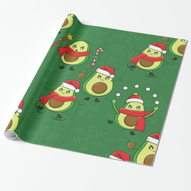 Papel De Regalo navidades feos santa aguacate (Desenrollado)