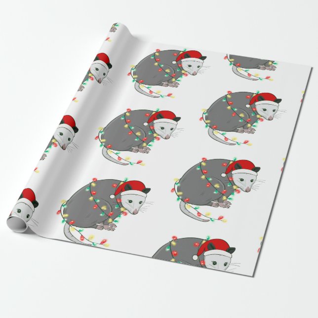 Papel De Regalo navidades feos santa claus opossum (Desenrollado)