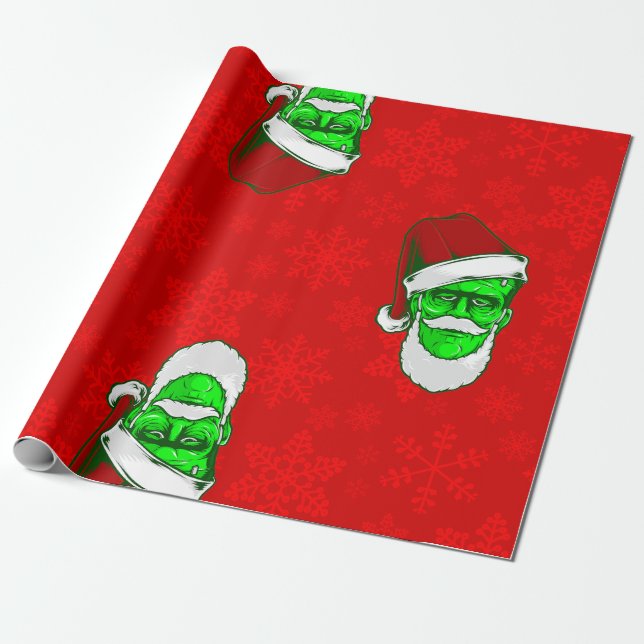 Papel De Regalo navidades feos santa frankenstein monstruo nieve (Desenrollado)