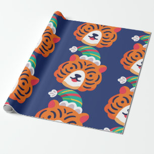 Papel De Regalo navidades feos tiger santa claus