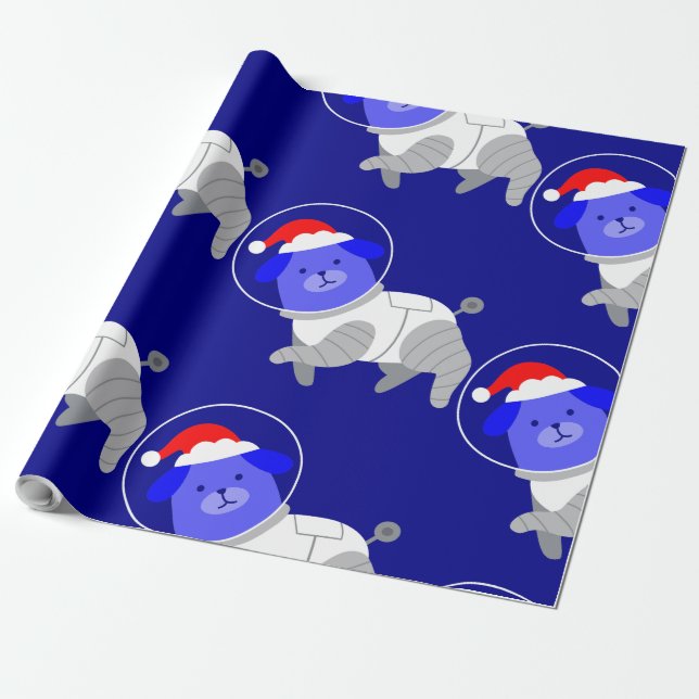 Papel De Regalo navidades feos y astronautas santa (Desenrollado)