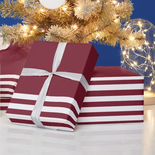 Papel De Regalo Navidades festejan franjas blancas rojas (Vacaciones)