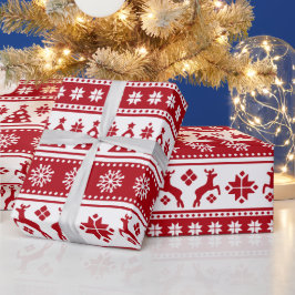 Papel De Regalo Navidades Festividad Patrón Nórdico Acogedor