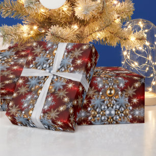 Papel De Regalo Navidades festivos bulben copos de nieve