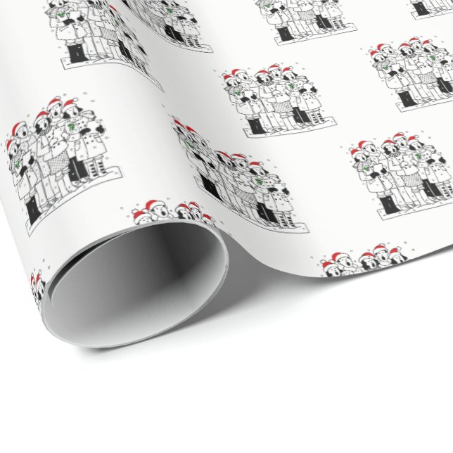Papel De Regalo Navidades festivos cantan con navidad de nieve (Esquina del rollo)