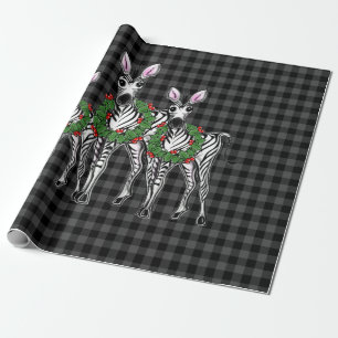 Papel De Regalo Navidades festivos, cebras, flores de Navidad, yer