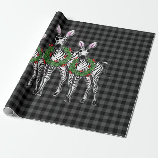 Papel De Regalo Navidades festivos, cebras, flores de Navidad, yer