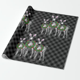 Papel De Regalo Navidades festivos, cebras, flores de Navidad, yer