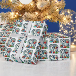 Papel De Regalo Navidades festivos con reno de unicornio