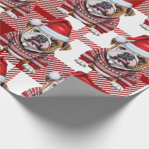 Papel De Regalo Navidades festivos de Bulldog y felpudos rojos