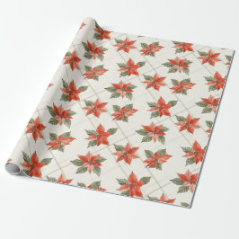 Papel De Regalo Navidades festivos de Poinsettia y Plaid