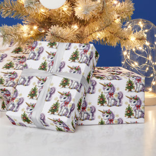 Papel De Regalo Navidades festivos de unicornio