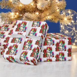 Papel De Regalo Navidades festivos de unicornio