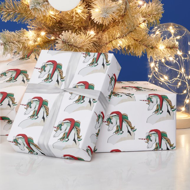 Papel De Regalo navidades festivos fiesta unicornio (Vacaciones)
