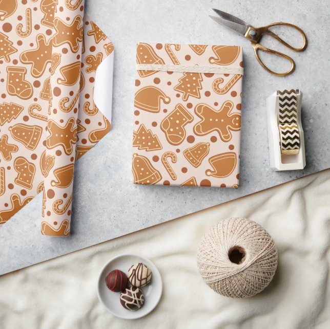 Papel De Regalo Navidades festivos juguetones de pan de jengibre (Artesanía)