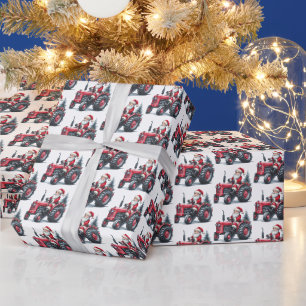 Papel De Regalo Navidades festivos tractores de patrón de baldosas