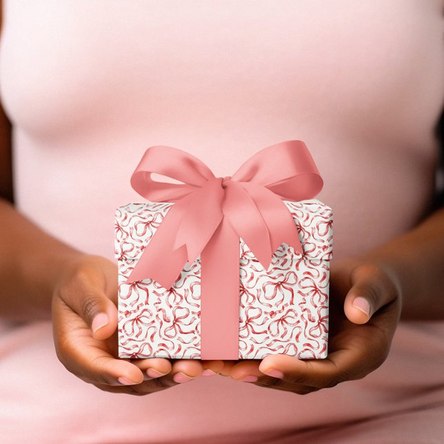 Papel De Regalo Navidades festivos Vector de patrón de cinta roja (Subido por el creador)