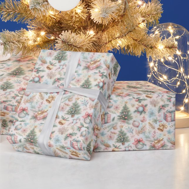 Papel De Regalo Navidades festivos y encantadores envolviendo pape (Vacaciones)