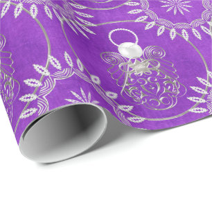 Papel De Regalo Navidades filipinos grises de plata Ángel de la Pa