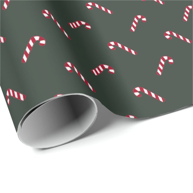 Papel De Regalo Navidades fir rojo verde lindo caramelo de caramel (Esquina del rollo)