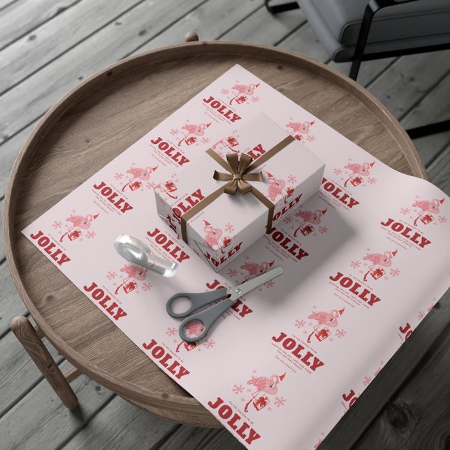 Papel De Regalo Navidades Flamingo Tropical Beach (Flamingo Tropical Beach Christmas Wrapping Paper)