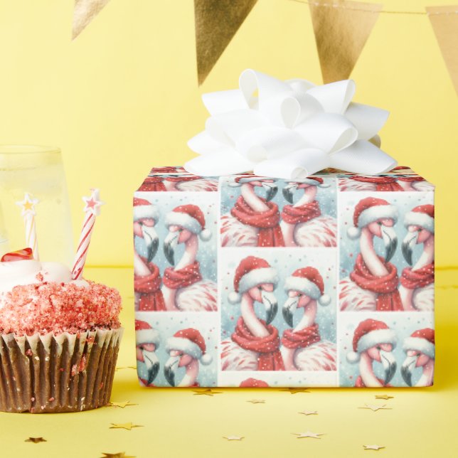 Papel De Regalo Navidades Flamingos (Fiesta de cumpleaños )