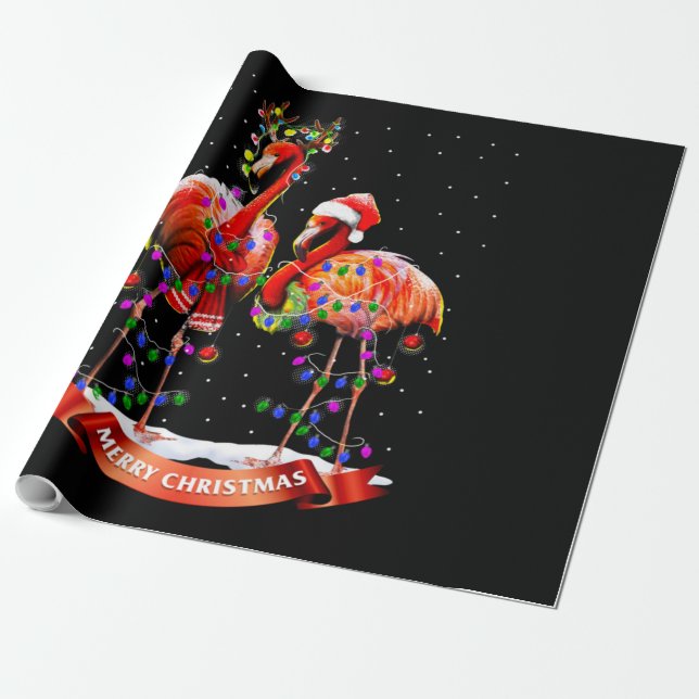 Papel De Regalo Navidades Flamingos Classic (Desenrollado)