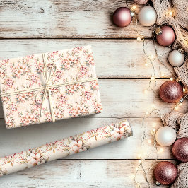Papel De Regalo Navidades florales rosados