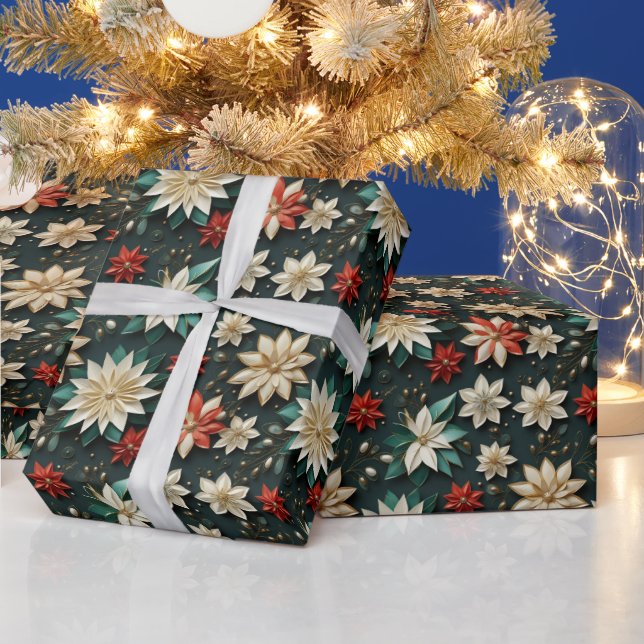 Papel De Regalo Navidades Flores (Vacaciones)