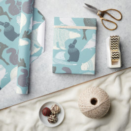 Papel De Regalo Navidades Forestales Bunny Fox Deer Bear Bird Squi