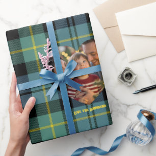 Papel De Regalo Navidades fotográficos Blue and Green Modern Tartá