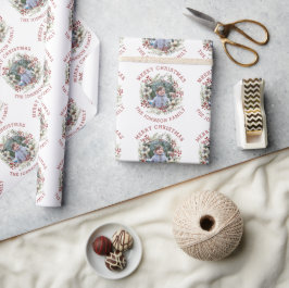 Papel De Regalo Navidades fotográficos de ramas blancas y bayas