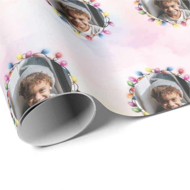 Papel De Regalo Navidades fotograma ligero foto personalizada (Esquina del rollo)