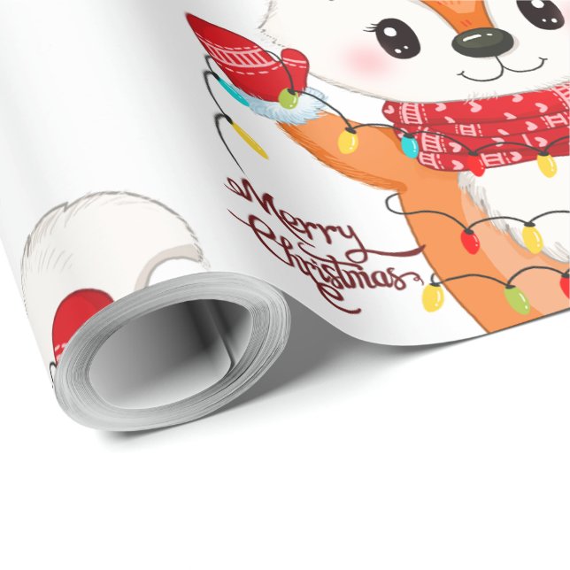 Papel De Regalo Navidades Fox con luces (Esquina del rollo)