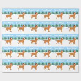 Papel De Regalo Navidades Fox Red Labrador Santa Hat
