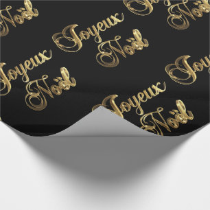 Papel De Regalo Navidades franceses Joyeux Noel Black and Gold