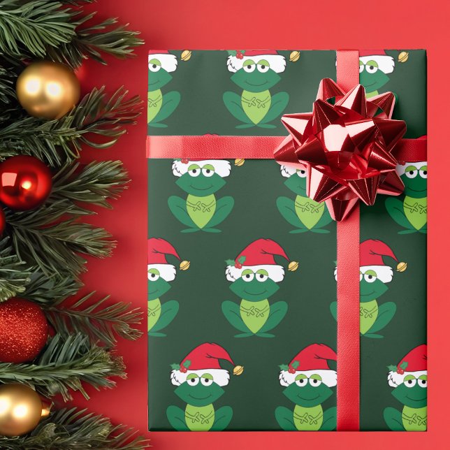 Papel De Regalo Navidades Frog Adorable Green (Subido por el creador)