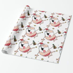 Papel De Regalo Navidades Funny Brunk Santa Personalizado