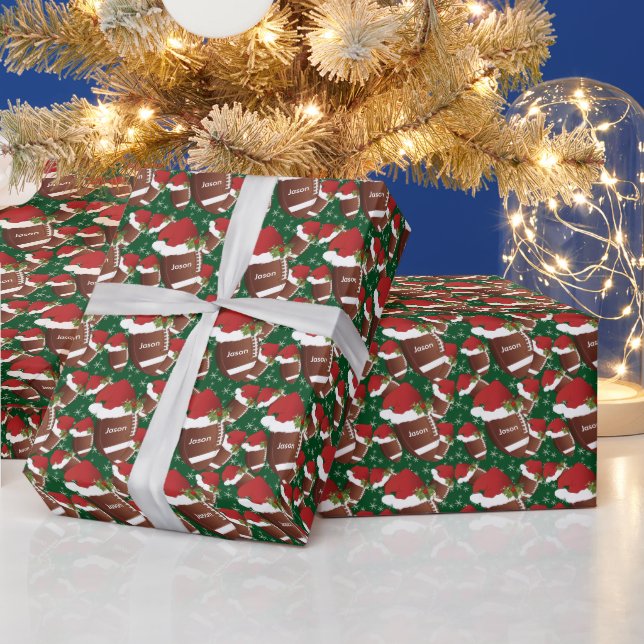 Papel De Regalo Navidades Fútbol | Nombre DIY (Vacaciones)
